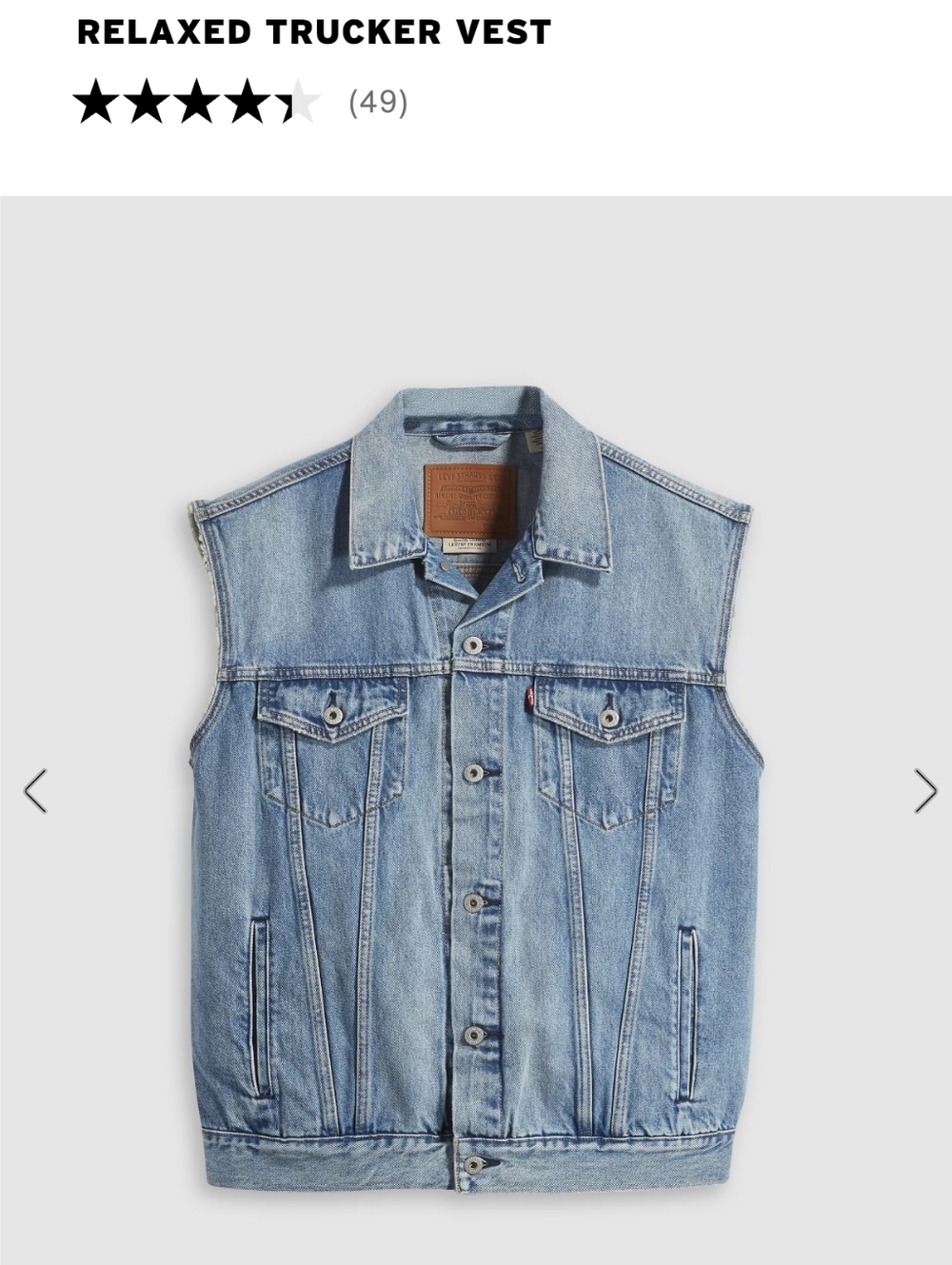 Levi's Light Blue Denim Trucker Vest
